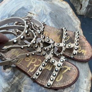 Gladiator style sandals by Sam Edelman with gold detail